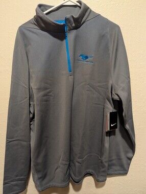 Nike Golf Dri-FIT 1/4 Zip Pullover Ford Mustang Gray Blue Men's NWT Size XL